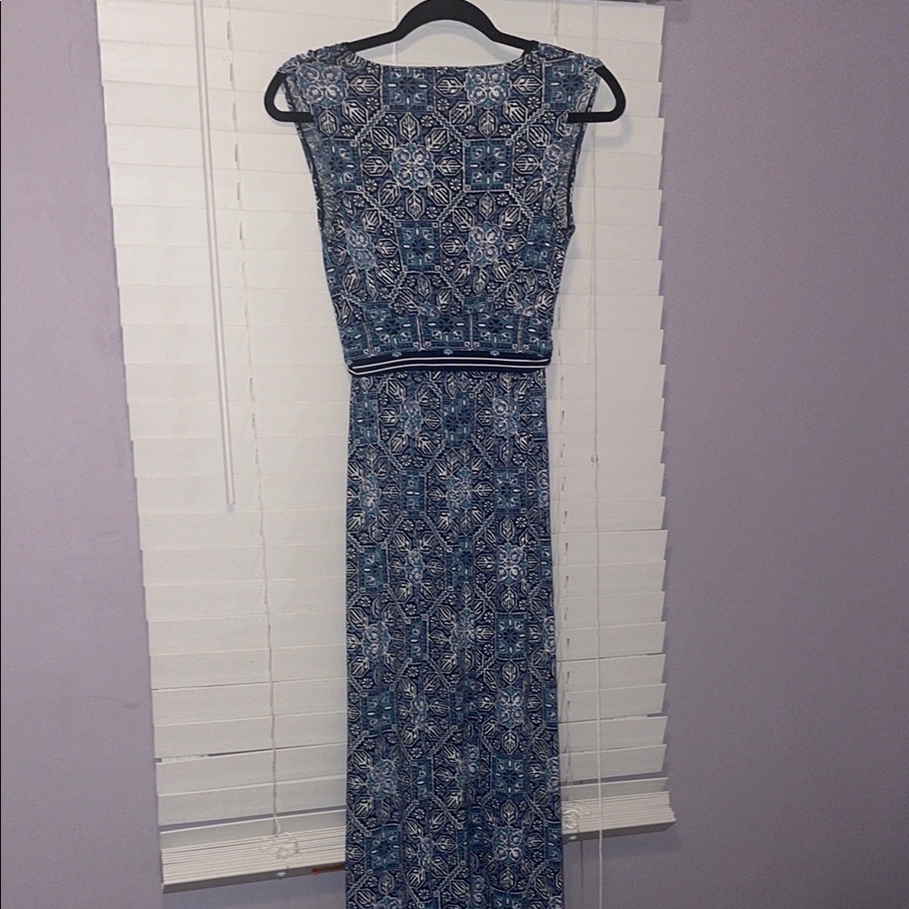 Max Studio Navy Patterned Maxi Dress - image 3